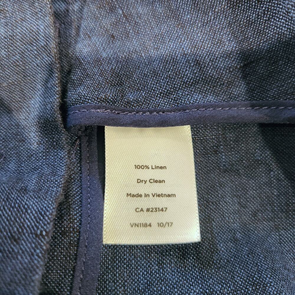 Talbots Womens Navy Blue 100% Linen Chelsea Crop Pants Size 20W Nautical Beach - Picture 8 of 13